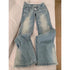 Botvotee Vintage Low Waisted Straight Leg Jeans - Light Blue