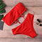 Strapless High Waist Bikini Set in Red