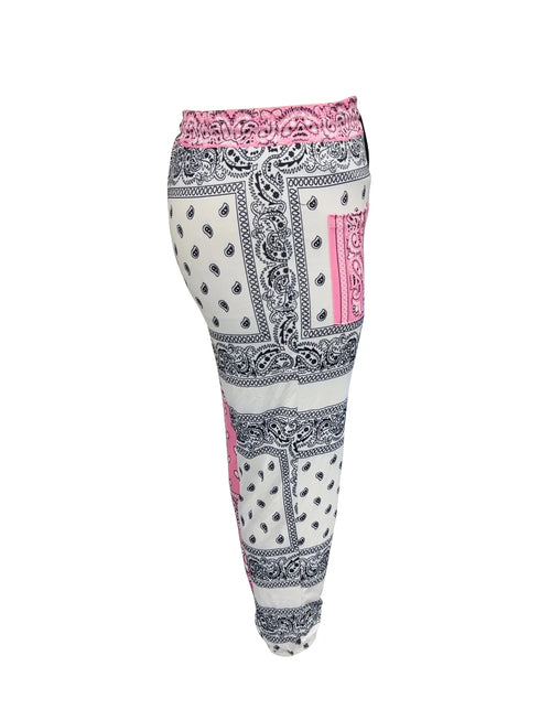 Plus Size Geometric Print Ankle-Length Pants