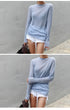 Casual Long Sleeve T-Shirt in Blue and Navy
