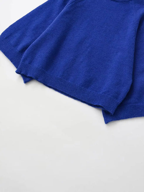 Casual Knitted Oversized Sweater with Mock Neck