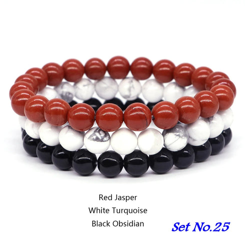 Couples Distance Bracelet Set - Natural Stone Healing