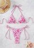 Floral Print Triangle Bikini Set with Brazilian Bottoms