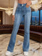 High Waist Flared Jeans with Seam Detail
