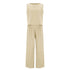 Women's Cotton Linen Sleeveless Top and Wide Leg Pants Set
