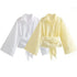 Long Sleeve Satin Feel Kimono Blouse for Women