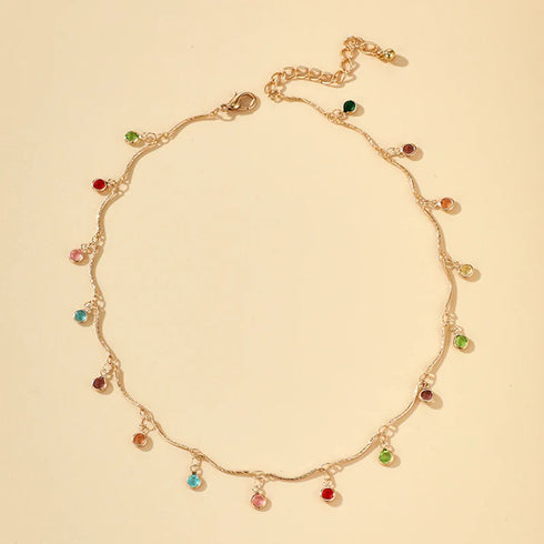 Candy Colour Tassel Choker Necklace for Women