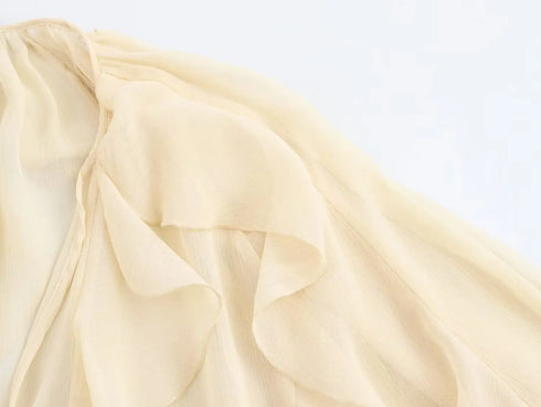 Women’s Casual Ruffled V-Neck Blouse