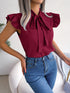 Women's Ruffle Short Sleeve Chiffon Blouse