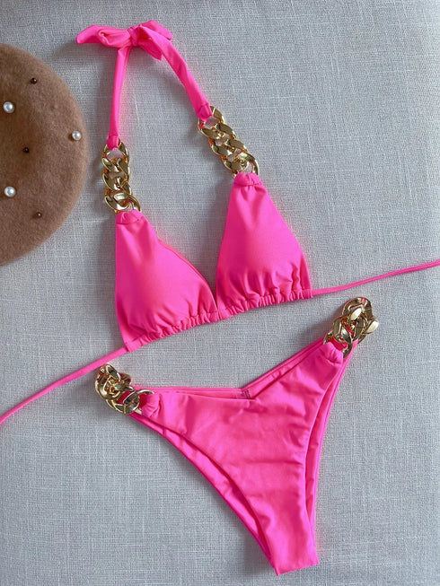 Triangle Halter Bikini Set for Women
