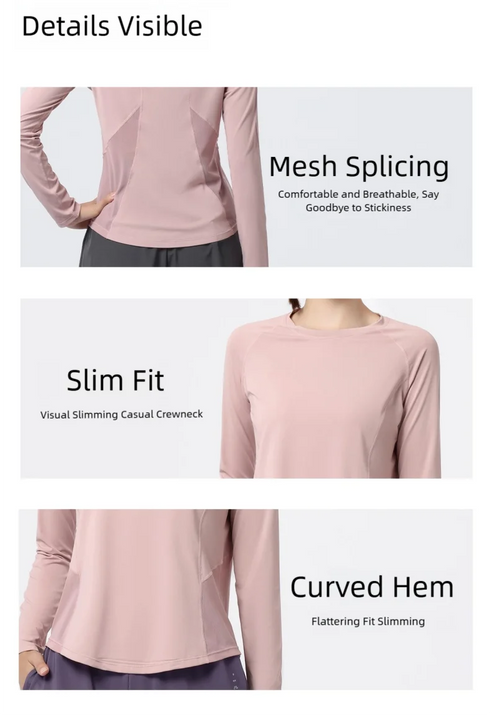 PHIGEER Women's Loose Fit Quick Dry Long Sleeve Top