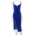 Elegant Evening Gown For Women Summer Velvet Midi Dress