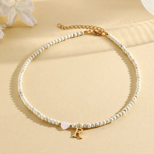 Personalised Bohemian Choker Necklace with Heart Pendant