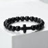 Jesus Cross Natural Stone Bracelet for Men