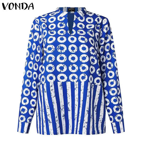 Plus Size VONDA Women Matching Sets Long Sleeve Suits