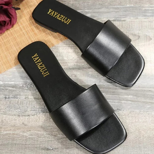 Minimalist Single Band Slide Sandals for Women