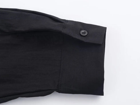 Oversized Black Poplin Shirt for Women