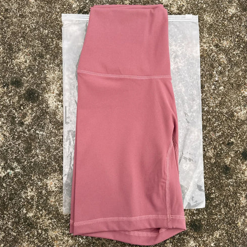 Solid Colour High Waist Yoga Shorts for Women