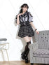 Noemi Inspired Ruffle Bow Top - Japanese Dark Femme Off-Shoulder Blouse, Lace Trim Bell Sleeve Shirt for Yami Kawaii & Lolita