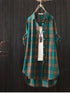 Plus Size Korean Style Plaid Long Sleeve Blouse