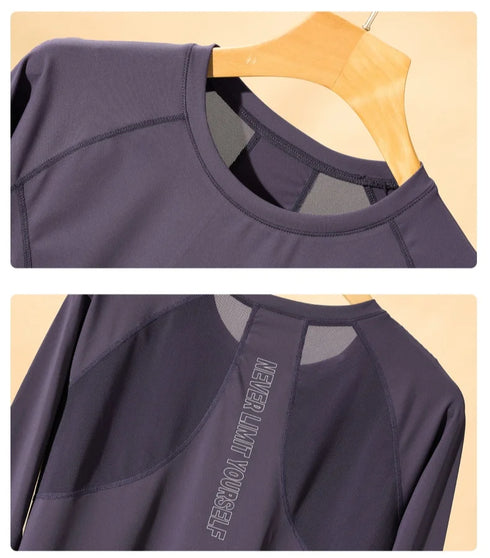 DRUR Women's Long Sleeve Quick Dry Sports Top