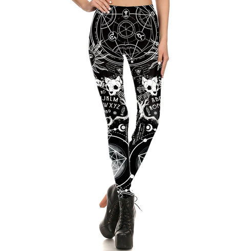 Gothic Steampunk Print Leggings for Women