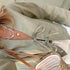 Green Linen Lace Up Long Sleeve V Neck Shirt for Women