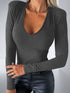 Women's V-Neck Long Sleeve Athletic Tee