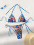 Floral Print Triangle Bikini Set with Brazilian Bottoms