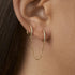 Stainless Steel Link Chain Hoop Earrings with Zirconia