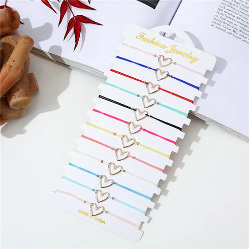 12-Piece Hollowed Out Alloy Love Bracelet Set