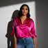 Luxury Satin Finish Shirts And Blouses For Women Clothes Casual Top OL Long Sleeve Single Breasted Elegant French Solid Blouses