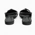 Slingback Flat Bottom Black Leather Women’s Sandals