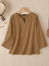 2025 ZANZEA Autumn Blouse Women V Neck Long Sleeve Tops Casual Solid Loose Shirt Female OL Work Blouses Retro Tunic Blusas Mujer