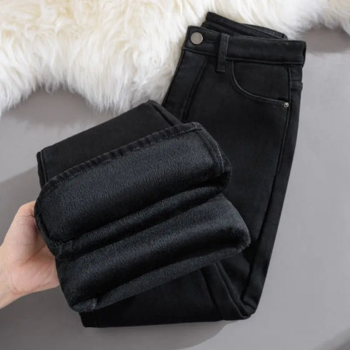 High Waist Flared Jeans for Women - Grey Stone