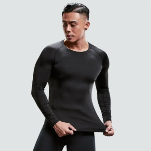 Men's Quick Dry Long Sleeve Compression Running T-Shirt