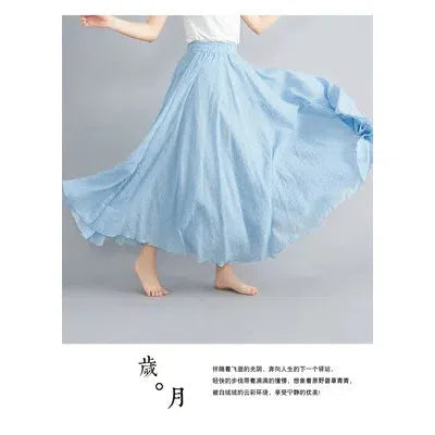 Fashion Clothes Women Clothing Skirts Vintage Y2k Elegant Bohemian Cotton Linen Long Skirt Casual Style