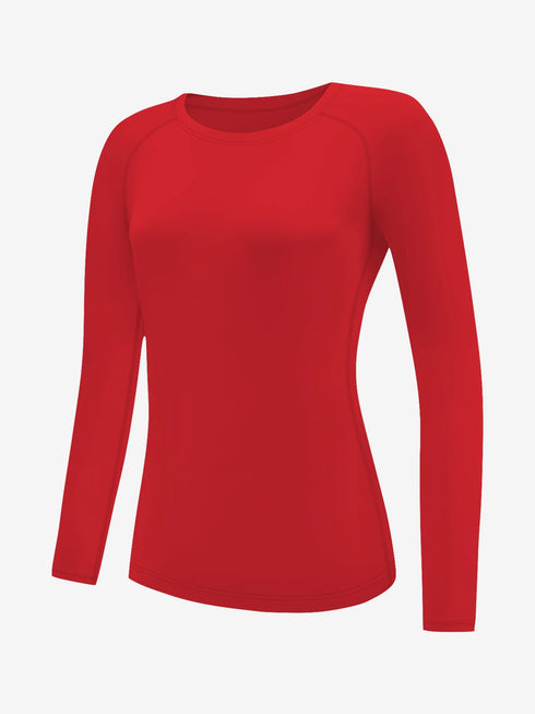 Women's Solid Colour Crew Neck Long Sleeve T-Shirt