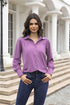 Elegant Long Sleeve Turn Down Collar Blouse