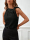 Women's Black Satin Halter Neck Blouse