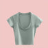 Summer Slim U-Neck Crop Top for Women