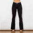Ladies Distressed Black Flare Jeans