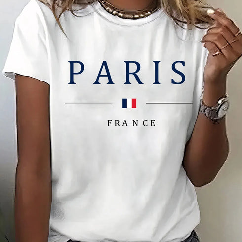 Womens Trendy Letter Print T-Shirt for Effortless Style