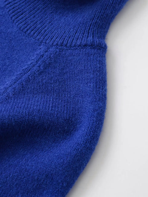 Casual Knitted Oversized Sweater with Mock Neck