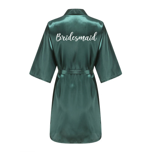 Bridesmaid Satin Robe with Belt - Plus Size Available