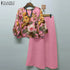 ZANZEA Autumn Floral Printed Blouse and Wide Leg Trousers Set