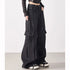 Girls Retro Streetwear Wide Leg Black Jeans
