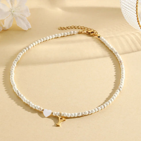 Personalised Bohemian Choker Necklace with Heart Pendant