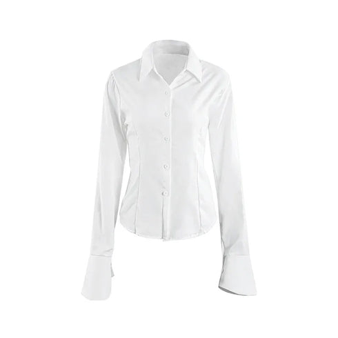 Slim Fit Flared Sleeve Women's Blouse