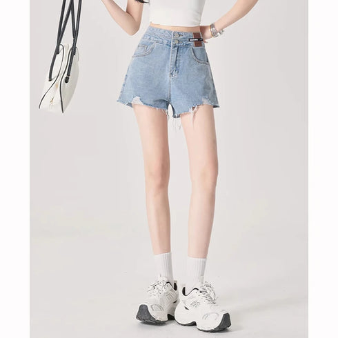Chic High Waist Denim Shorts for Women